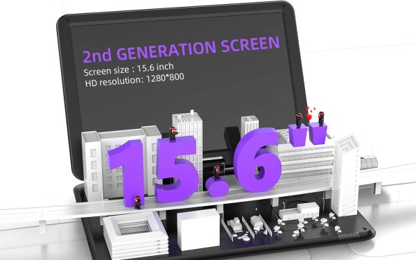 17.5" Portable DVD Player with 15.6" Large HD Screen, 6 Hours Rechargeable Battery, Support USB/SD Card/Sync TV and Multiple Disc Formats, High Volume Speaker,Black - Image 2