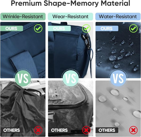 Gym Bag for Women and Men, Small Duffel Bag for Sports, Gyms and Weekend Getaway, Waterproof Dufflebag with Shoe and Wet Clothes Compartments, Lightweight Carryon Gymbag (Blue) - Image 6