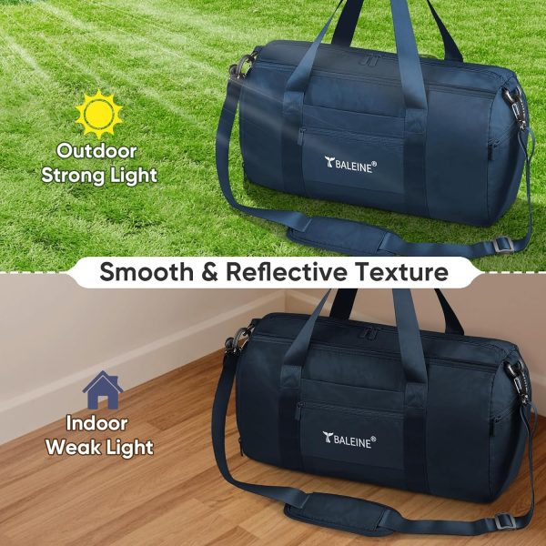 Gym Bag for Women and Men, Small Duffel Bag for Sports, Gyms and Weekend Getaway, Waterproof Dufflebag with Shoe and Wet Clothes Compartments, Lightweight Carryon Gymbag (Blue) - Image 7