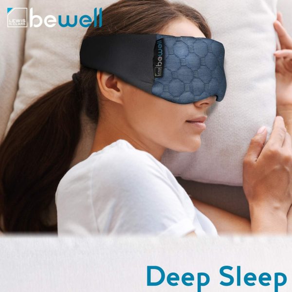 Lewis N. Clark Comfort Eye Mask + Sleep Aid to Block Light for Travel, Airplane, Hotel, Airport, Insomnia + Headache Relief with Adjustable Straps, Blue , 1 Count - Image 2
