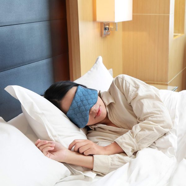 Lewis N. Clark Big Wrap Eye Mask to Block Light for Travel, Sleep Aid for Airplane, Hotel, Airport, Insomnia + Headache Relief, Blue - Image 4