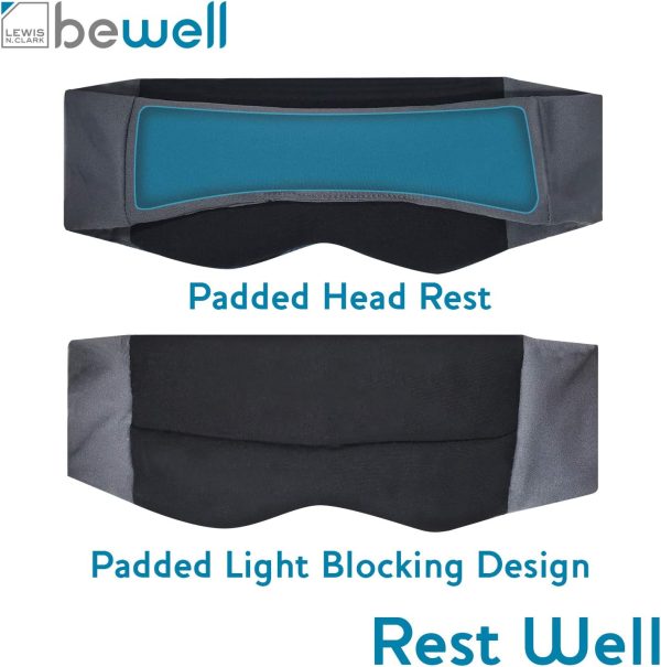 Lewis N. Clark Big Wrap Eye Mask to Block Light for Travel, Sleep Aid for Airplane, Hotel, Airport, Insomnia + Headache Relief, Blue - Image 5