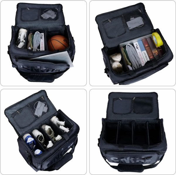 Shoe Bags for Travel Sneaker Travel Bag Shoes Duffel Bags Waterproof Gym Sports Luggage Sneakerhead Bag for Men with 3 Adjustable Dividers fit 4 Pairs Heavy Duty Travel Accessories(black) - Image 2
