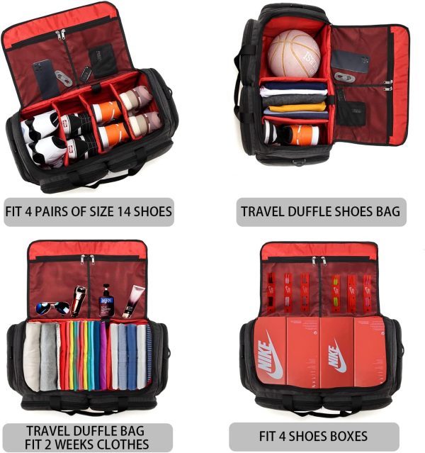 Sneaker Bag Travel Shoes Duffel Bag Men Women Gym Sport Luggage Duffle Carrying Case Bag Divider Adjustable Compartment Portable Soccer Athletic Shoes Carrier Heavy Duty Traveling Accessories - Image 2