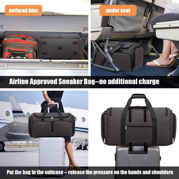 Sneaker Bag Travel Shoes Duffel Bag Men Women Gym Sport Luggage Duffle Carrying Case Bag Divider Adjustable Compartment Portable Soccer Athletic Shoes Carrier Heavy Duty Traveling Accessories - Image 6