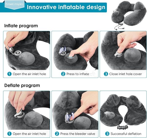 Premium Travel Neck Wallet with RFID Blocking and Travel Inflatable Neck Pillow - Image 2