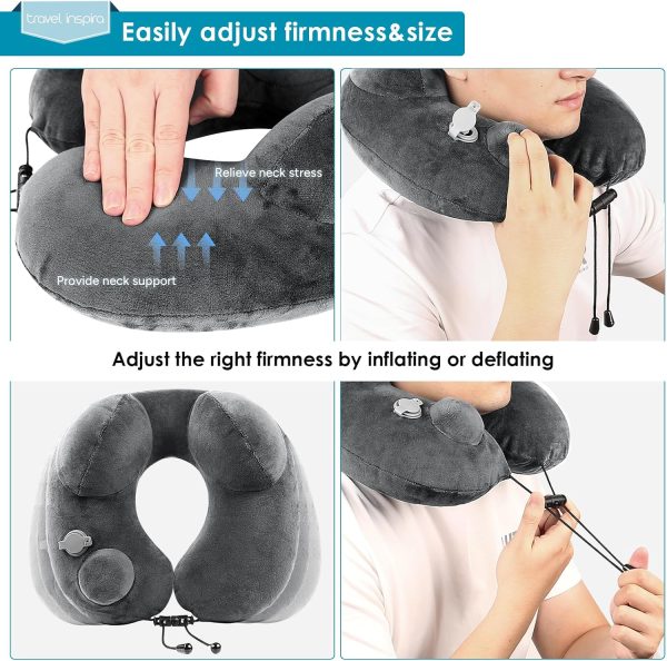 Premium Travel Neck Wallet with RFID Blocking and Travel Inflatable Neck Pillow - Image 3