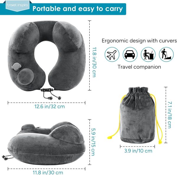 Premium Travel Neck Wallet with RFID Blocking and Travel Inflatable Neck Pillow - Image 4