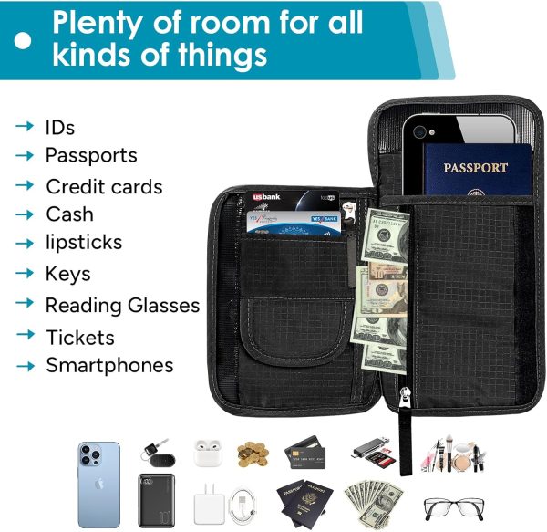 Premium Travel Neck Wallet with RFID Blocking and Travel Inflatable Neck Pillow - Image 7